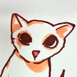 a silly drawing of bingus with alcohol markers, done during art class by my best friend slash platonic girlfriend!!!